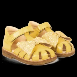 Begynder Sandal Med Glittersløjfe Og Velcrolukning