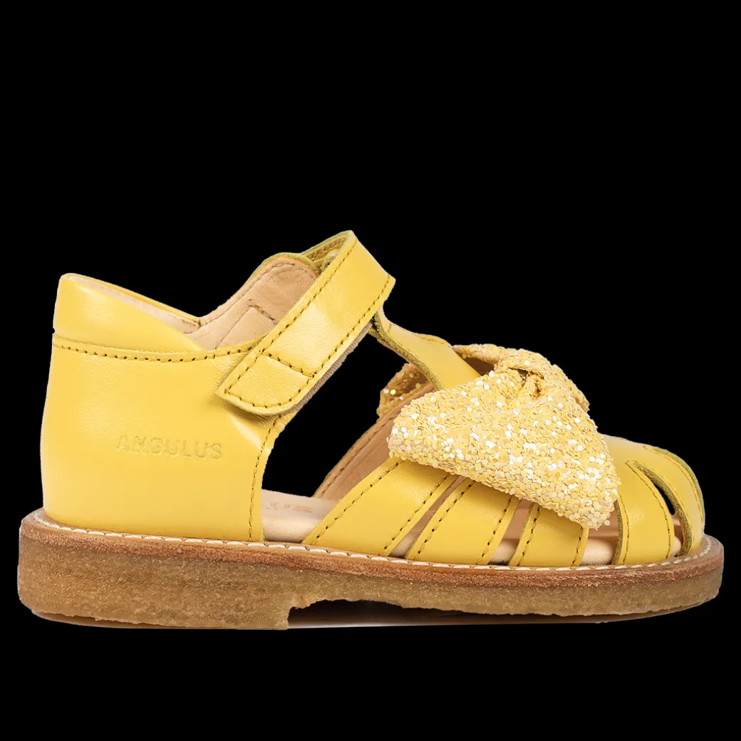 Begynder Sandal Med Glittersløjfe Og Velcrolukning