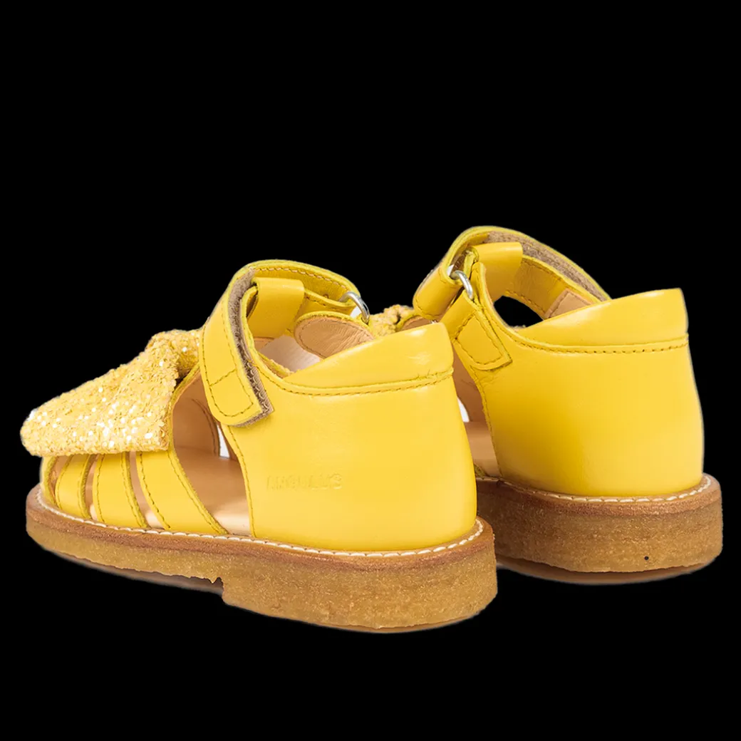 Begynder Sandal Med Glittersløjfe Og Velcrolukning