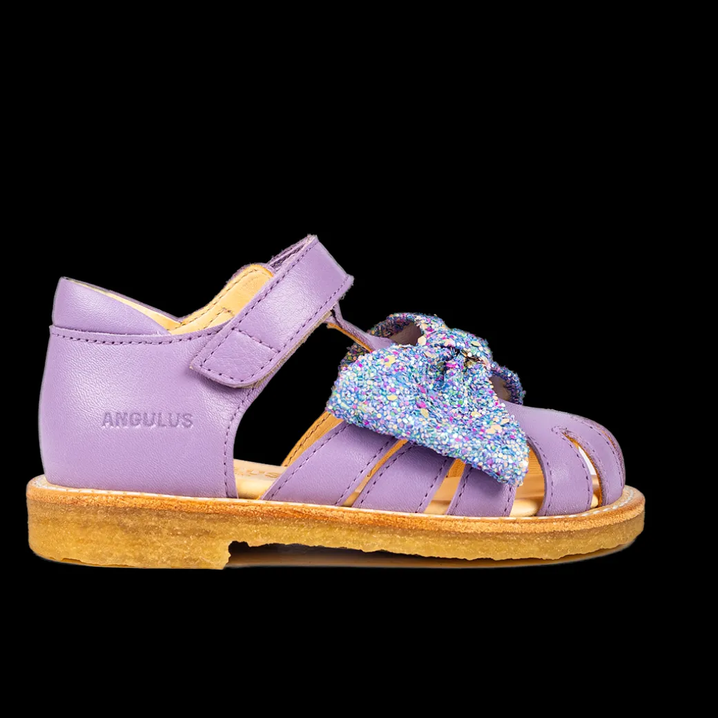 Begynder Sandal Med Glittersløjfe Og Velcrolukning