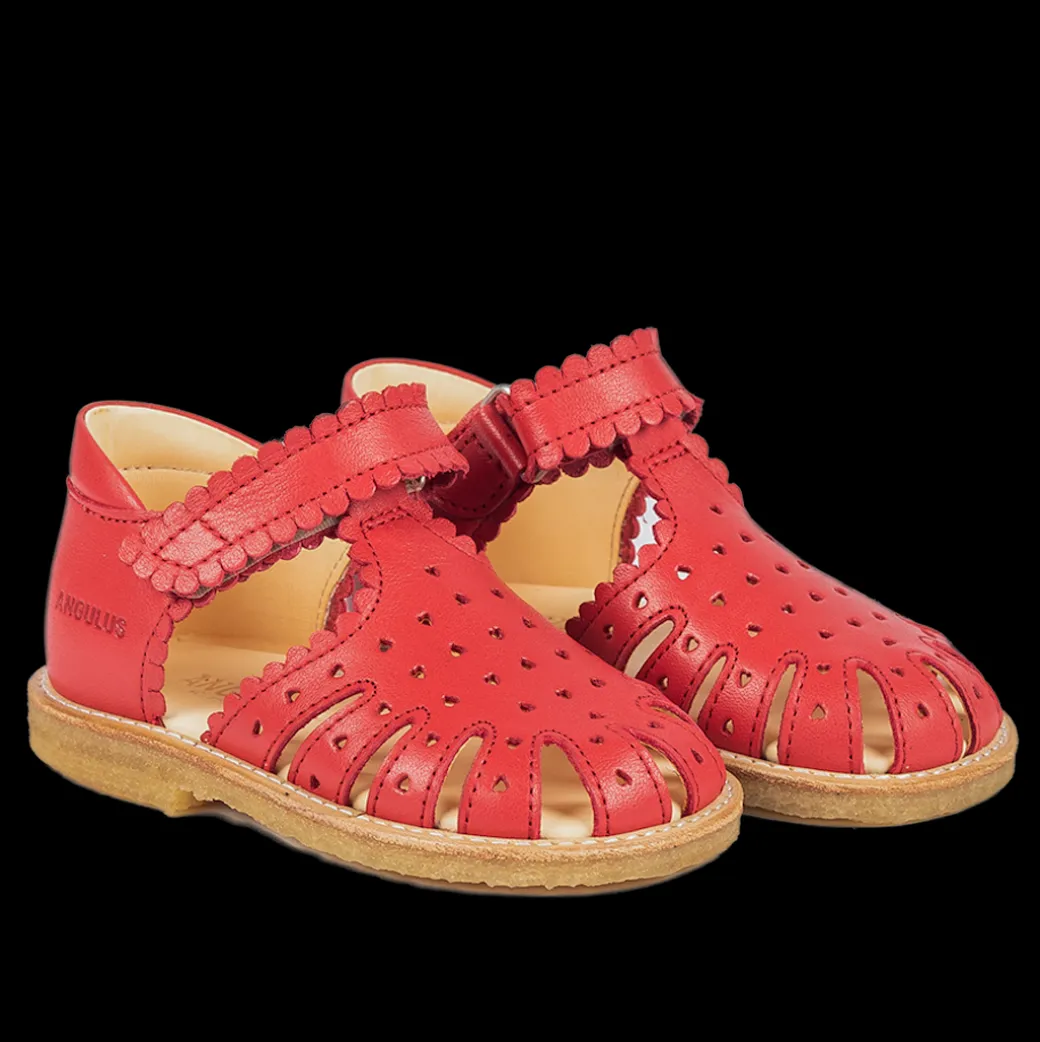 Begynder Sandal Med Mini-hjerter Og Velcrolukning