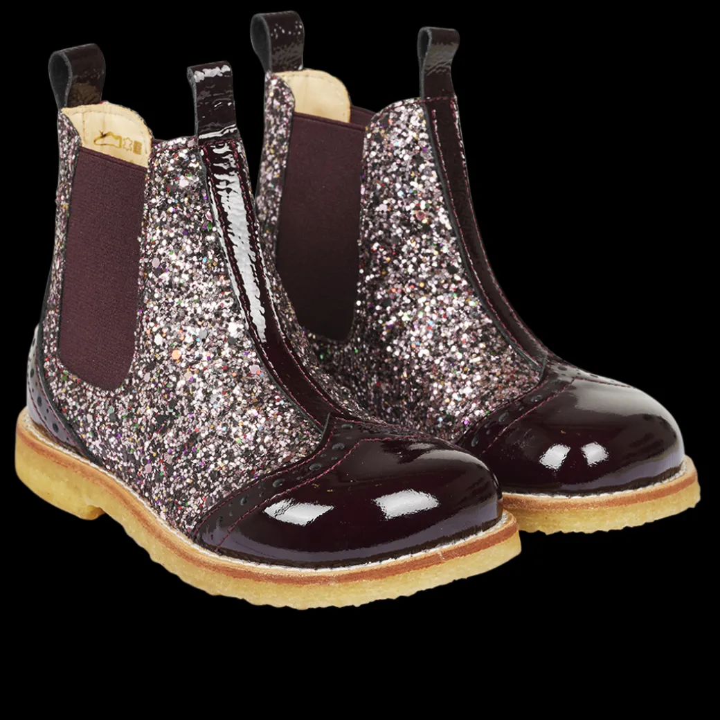 Chelsea Støvle Med Glitter Og Brogues Detaljer