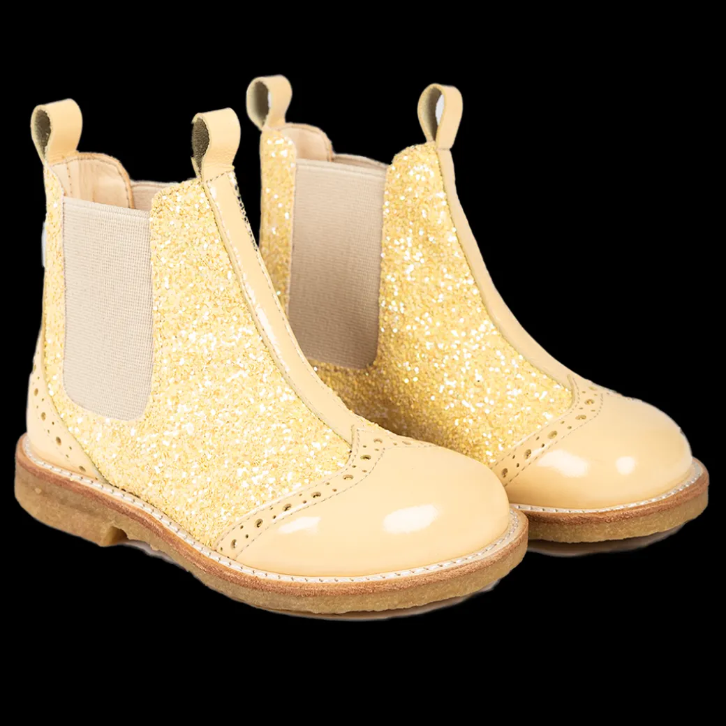 Chelsea Støvle Med Glitter Og Brogues Detaljer