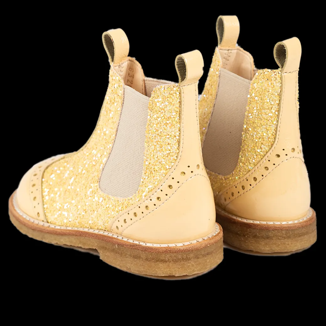 Chelsea Støvle Med Glitter Og Brogues Detaljer