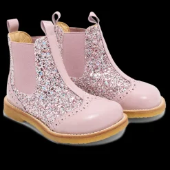 Chelsea Støvle Med Glitter Og Brogues Detaljer