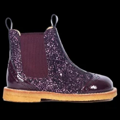 Chelsea Støvle Med Glitter Og Brogues Detaljer