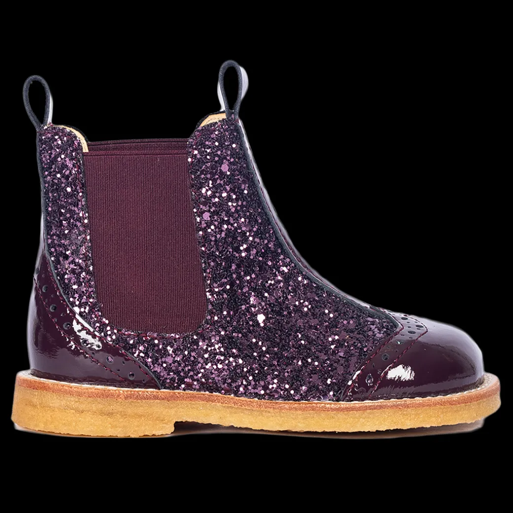 Chelsea Støvle Med Glitter Og Brogues Detaljer