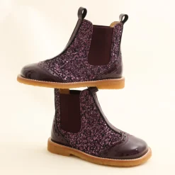 Chelsea Støvle Med Glitter Og Brogues Detaljer