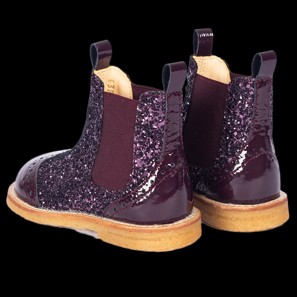 Chelsea Støvle Med Glitter Og Brogues Detaljer