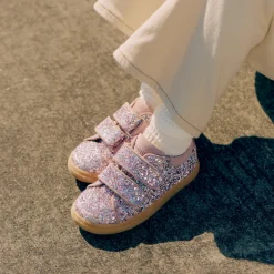 Funklende Glitter-sneaker Med Ruskindskanter