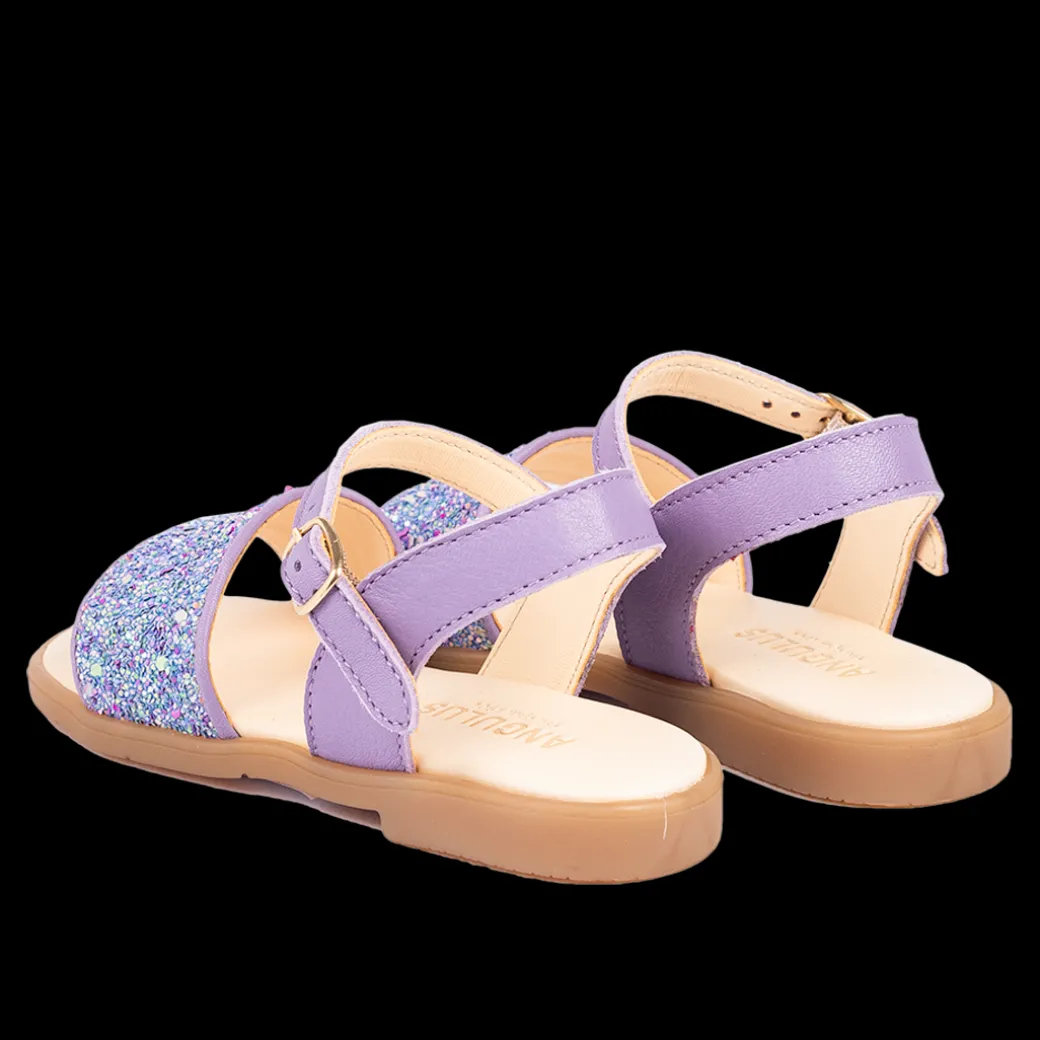 Glittersandal Med åben Tå Og Spændelukning