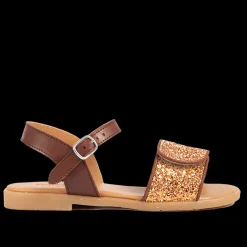 Glittersandal Med Spænde Og Velcrolukning