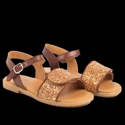 Glittersandal Med Spænde Og Velcrolukning
