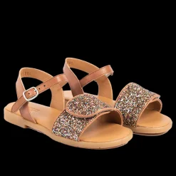 Glittersandal Med Spænde Og Velcrolukning