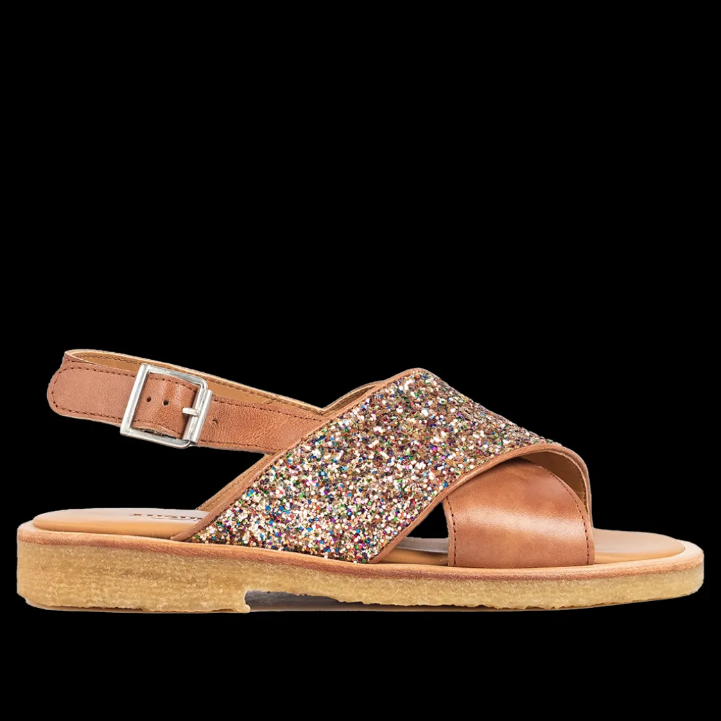 Krydssandal Med Funklende Glitterdetalje