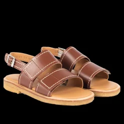 Sandal Med Detalje Stikninger, Velcro Og Spænde