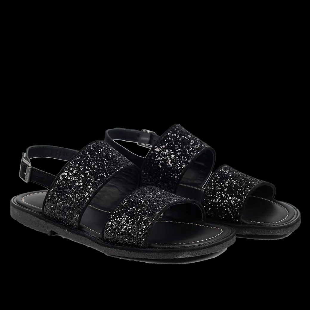 Sandal Med Funklende Sort Glitter