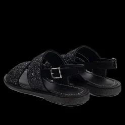 Sandal Med Funklende Sort Glitter