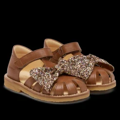 Sandal Med Glittersløjfe Og Velcrolukning