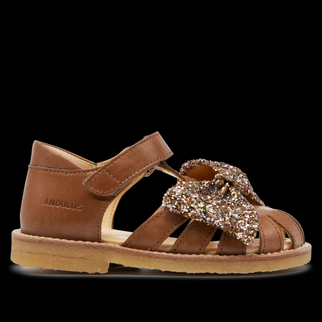 Sandal Med Glittersløjfe Og Velcrolukning
