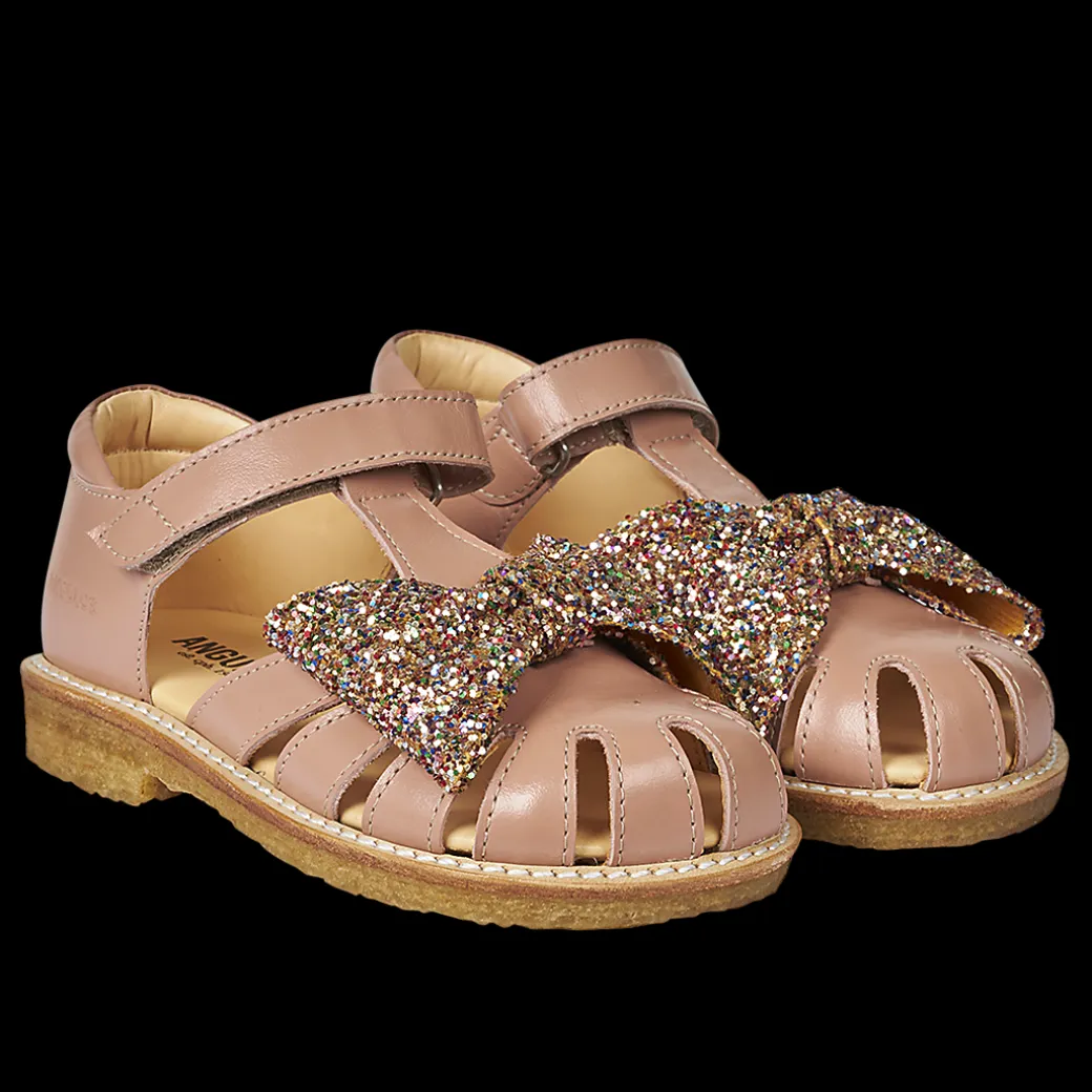 Sandal Med Glittersløjfe Og Velcrolukning