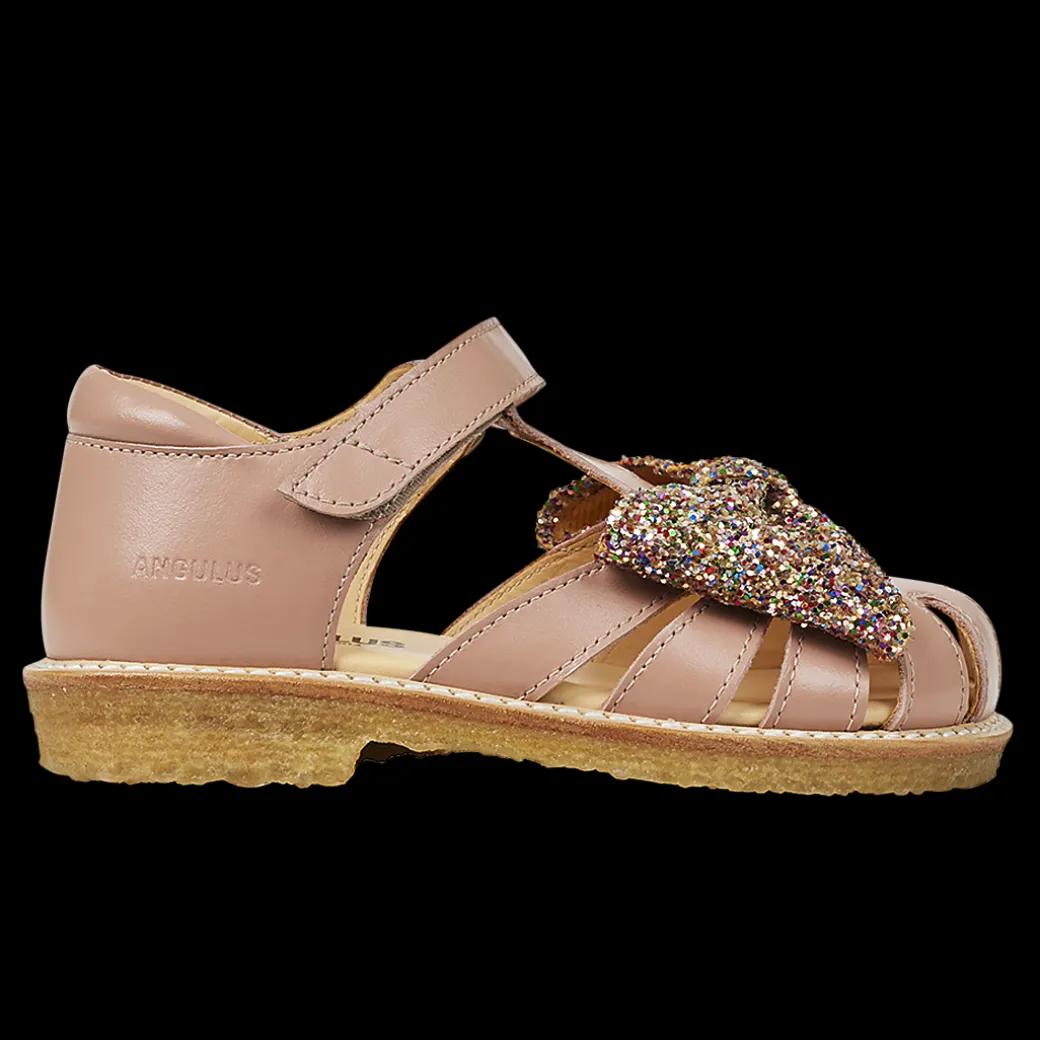 Sandal Med Glittersløjfe Og Velcrolukning