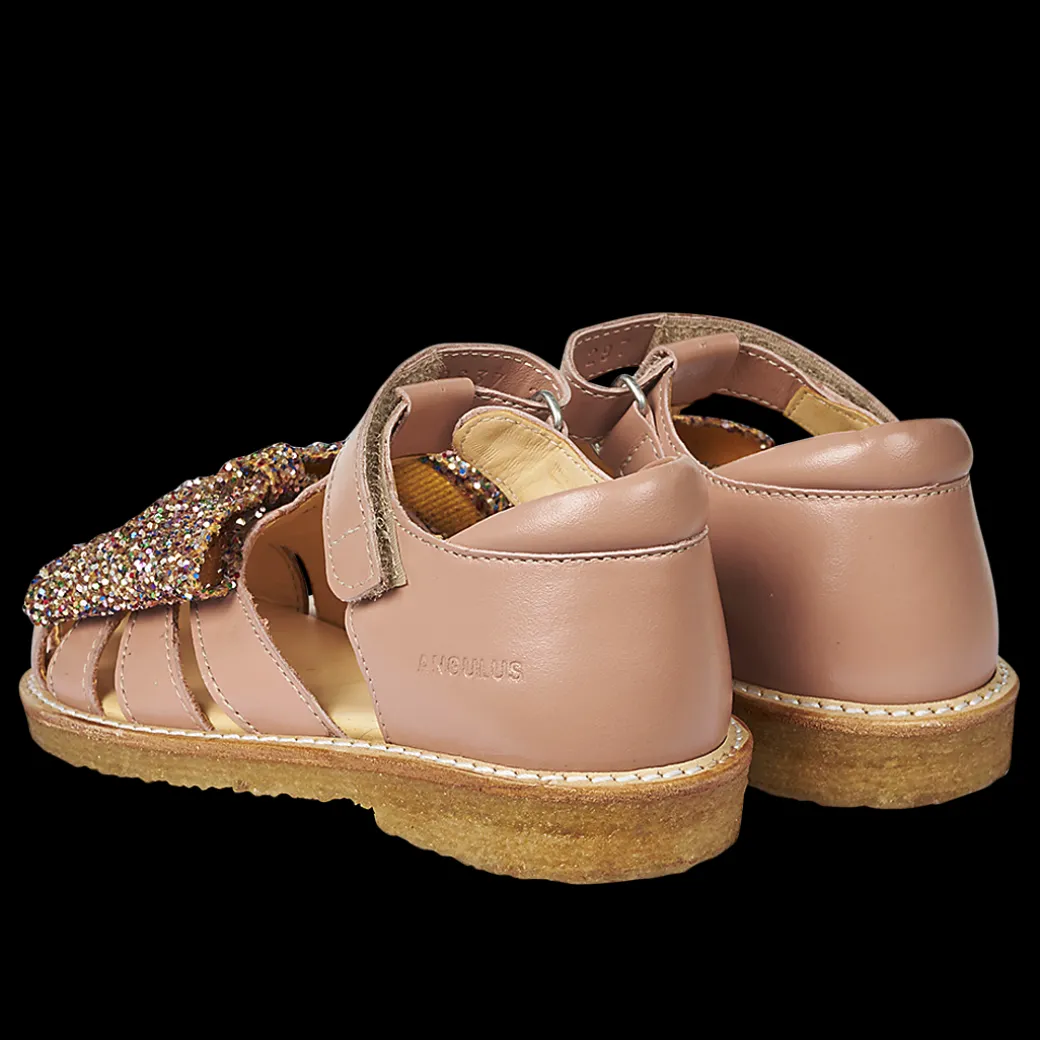 Sandal Med Glittersløjfe Og Velcrolukning