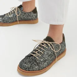 Sneaker I Glitter På Plateausål