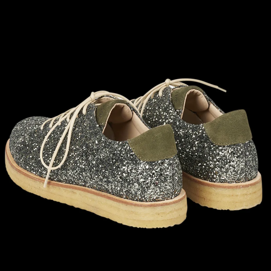 Sneaker I Glitter På Plateausål