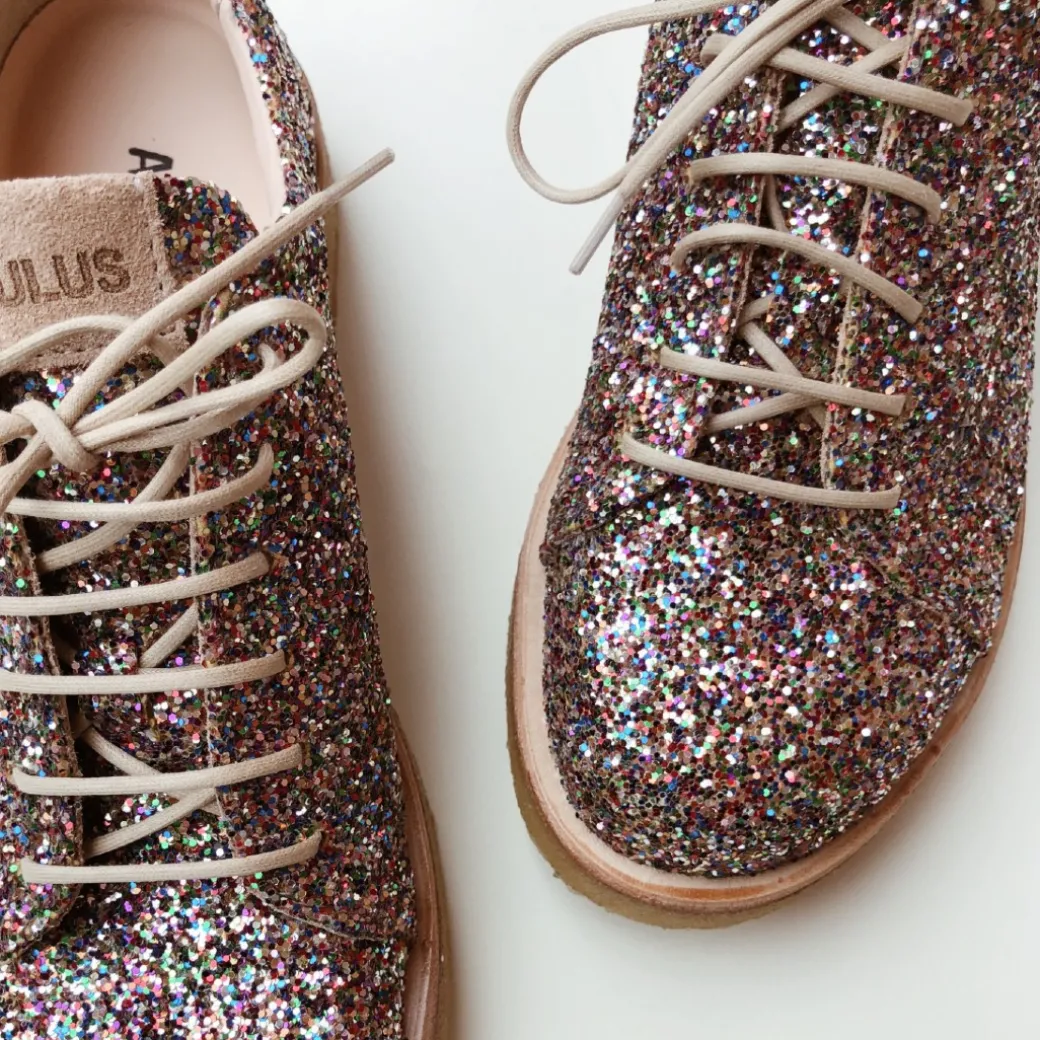 Sneaker I Glitter På Plateausål